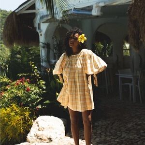 Chic Yellow Plaid Tunic dress